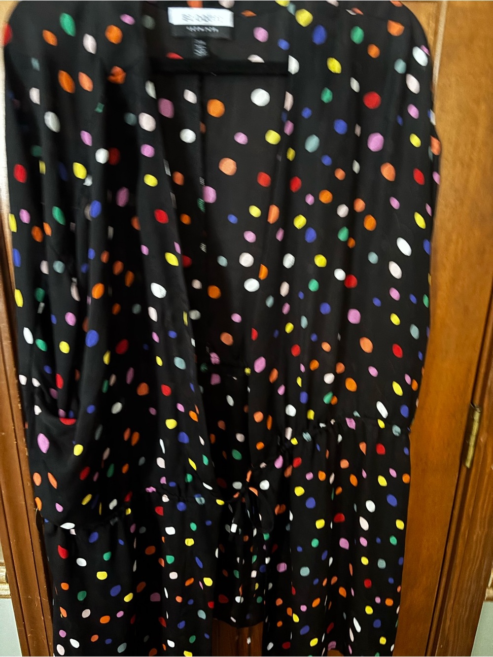 Women’s Black Polka Dot  jacket- Multicolor Dots